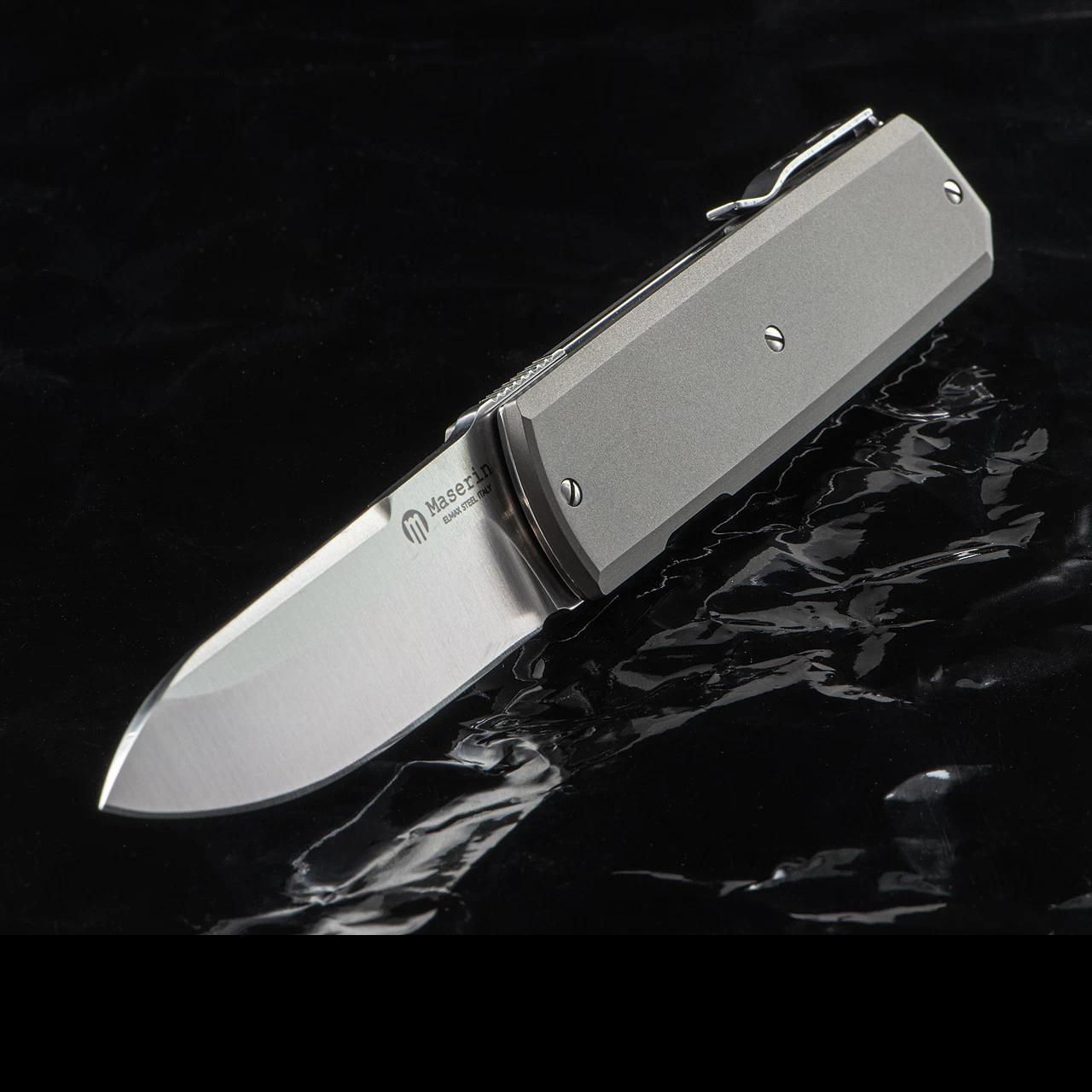 Maserin Silver 410 Titanium Folding Knife 8 Maserin Silver 410 Titanium Folding Knife - Image 6