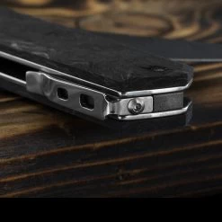 Maserin Silver 410 Fat Carbon Damascus Folding Knife -Outdoor Gear Store MAS410DNdet3 18276.1689327732