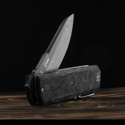 Maserin Silver 410 Fat Carbon Damascus Folding Knife -Outdoor Gear Store MAS410DNdet 21483.1689327732