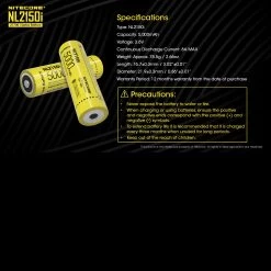 Nitecore 21700 I Series Li-ion Battery 5000mAh NL2150i -Outdoor Gear Store NITECORE NL2150idet8 10997.1608123342